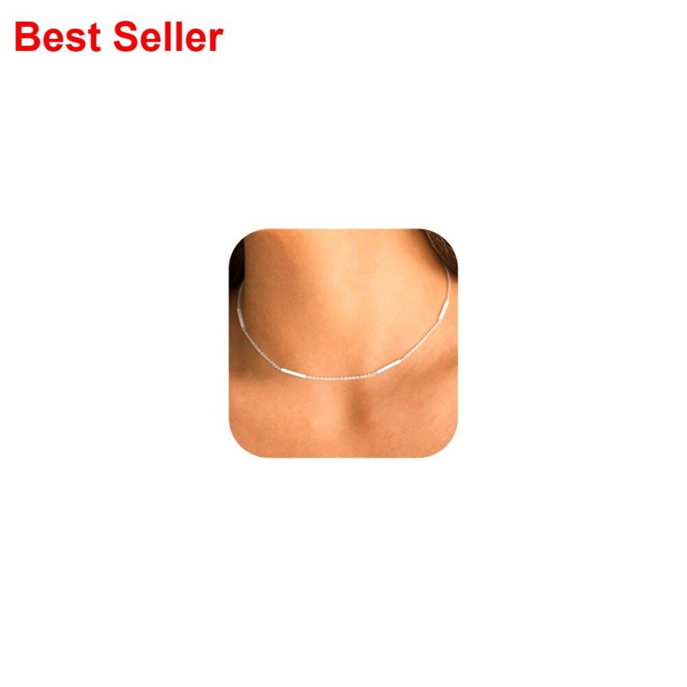 14K Gold Plated Chain Necklace, Adjustable Length, Minimalist Everyday Jewelry
